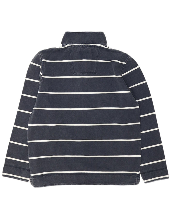 Crew Clothing Mens moletom com zíper e gola alta listrado azul marinho