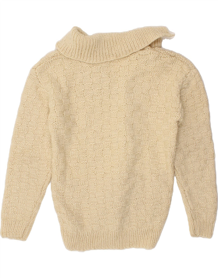 VINTAGE Womens Polo Neck Jumper Sweater UK 18 XL Off White Vintage Vintage and Second-Hand Vintage from Messina Hembry 