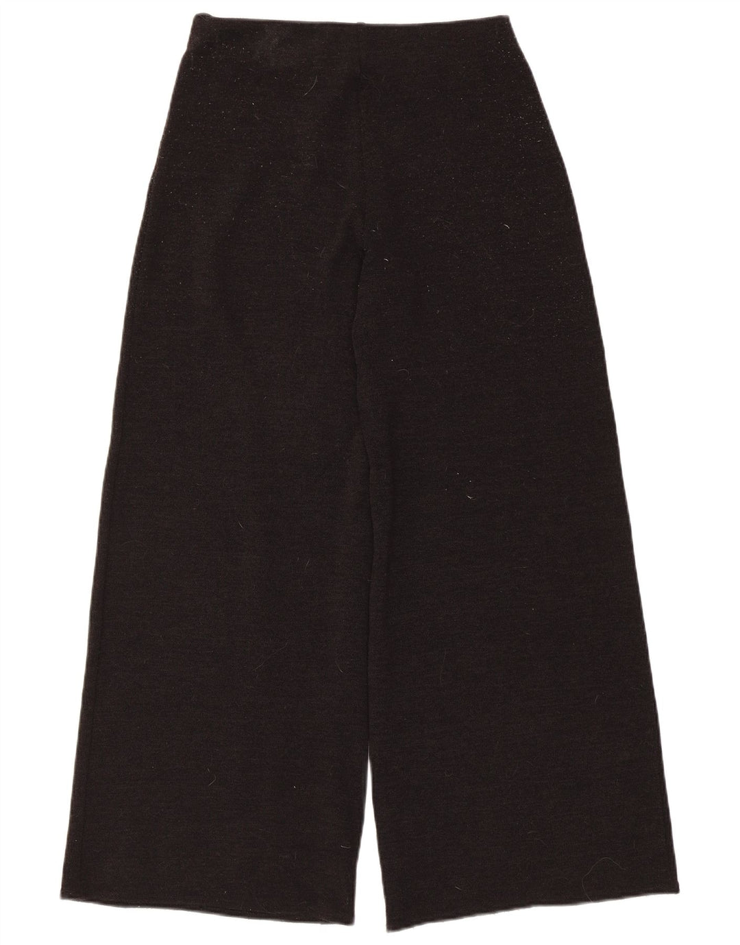 Zara Calça feminina casual de perna larga médio W28 L28 poliéster preto