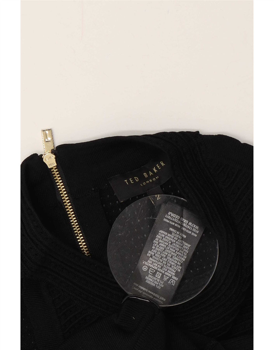 Blusa feminina Ted Baker tamanho superior 2 viscose preta pequena