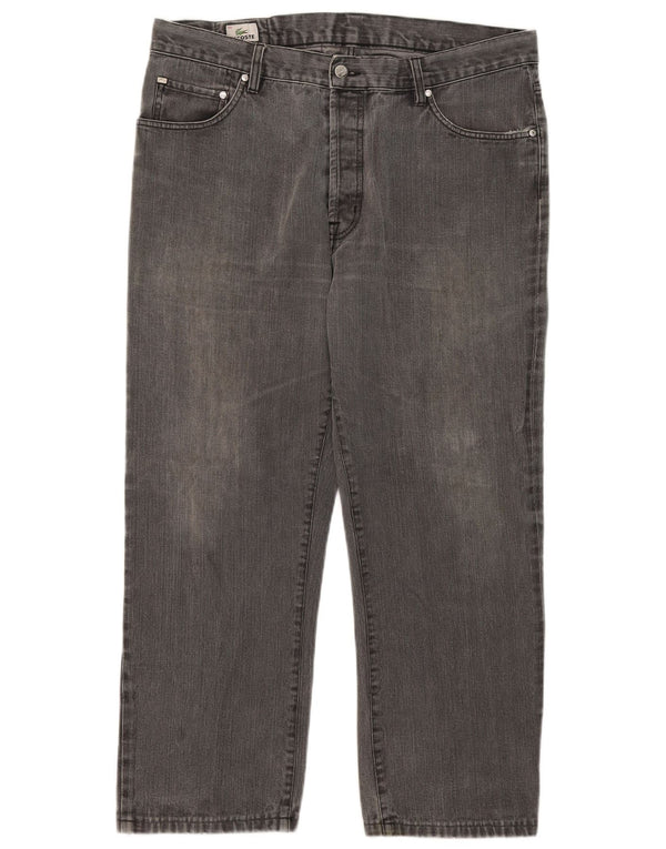 Jeans retos masculinos Lacoste tamanho 48 XL W38 L26 algodão cinza