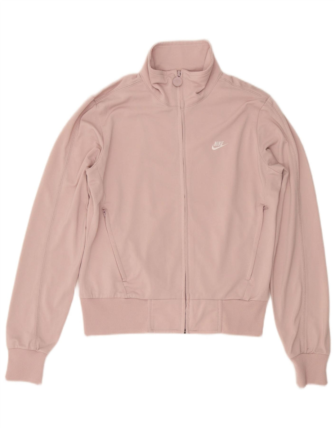NIKE Womens Tracksuit Top Jacket UK 10/12 Médio Rosa Poliéster