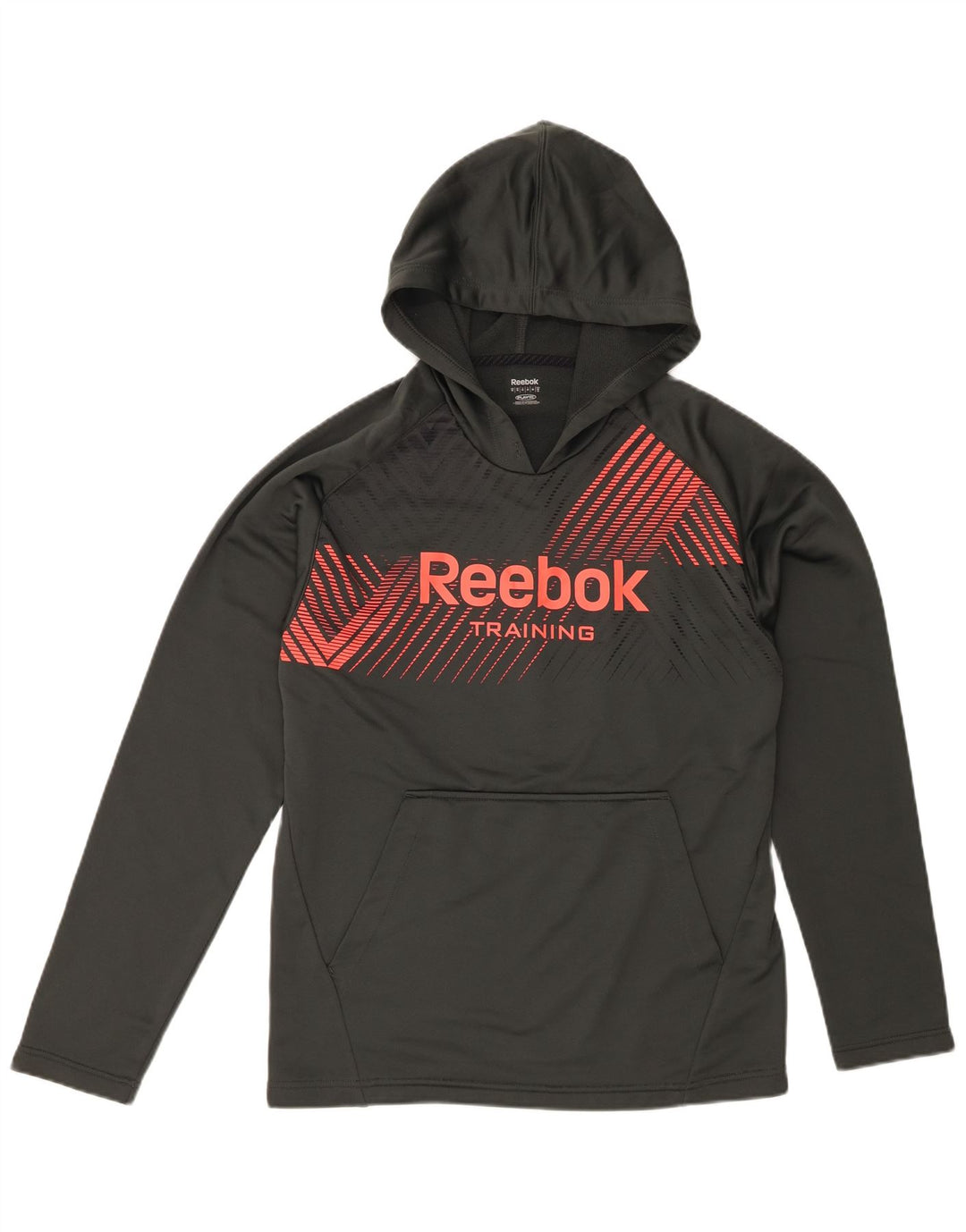 Suéter com capuz gráfico masculino REEBOK poliéster cinza médio