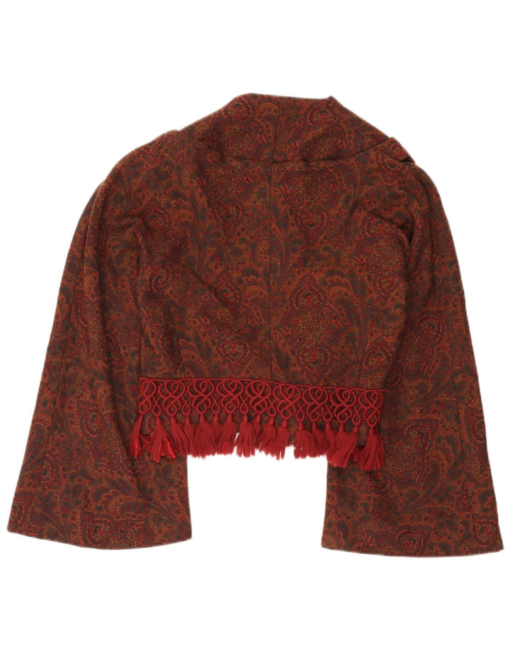 Jaqueta blazer feminina vintage com 3 botões IT 42 médio Borgonha Paisley