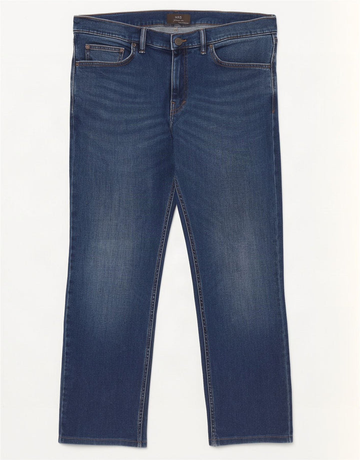 Jeans retos masculinos Marks & Spencer W40 L27 algodão azul