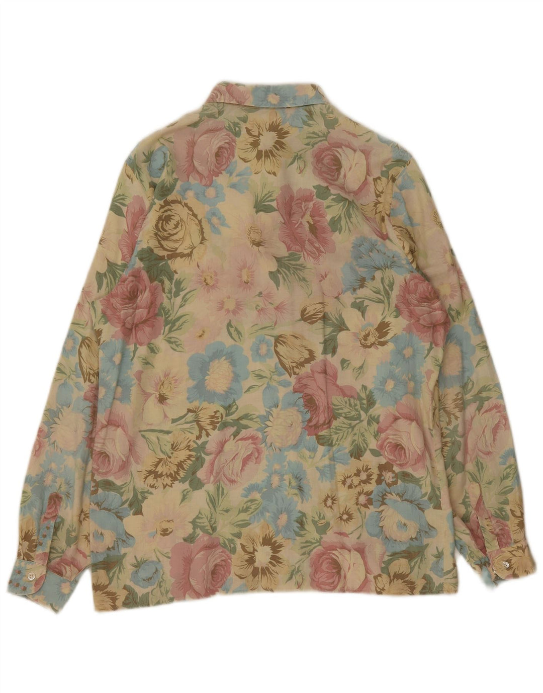 Camisa feminina VINTAGE UK 16 grande floral multicolorida