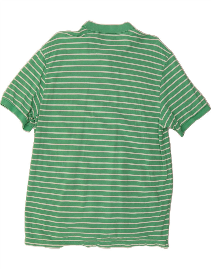 CHAPS Mens Big & Tall Polo Shirt XL Green Striped Cotton Vintage Chaps and Second-Hand Chaps from Messina Hembry 