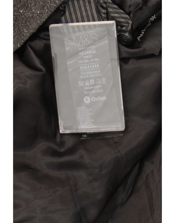 Jaqueta Blazer Aberta Masculina Marks & Spencer Reino Unido 44 2XL Lã Cinza