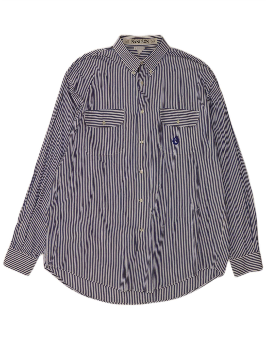 Camisa masculina NANI BON tamanho 42 listra azul grande
