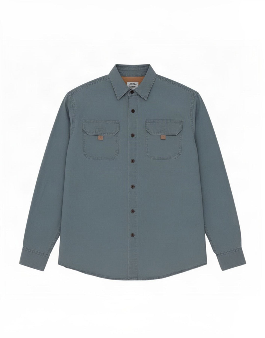 Wrangler Camisa masculina cinza médio algodão