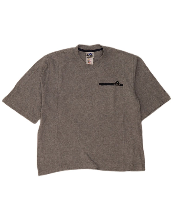 Camiseta masculina Adidas Top UK 40/42 algodão cinza médio