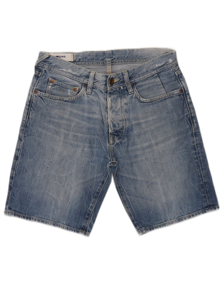 Shorts jeans feminino Gas W29 algodão azul médio