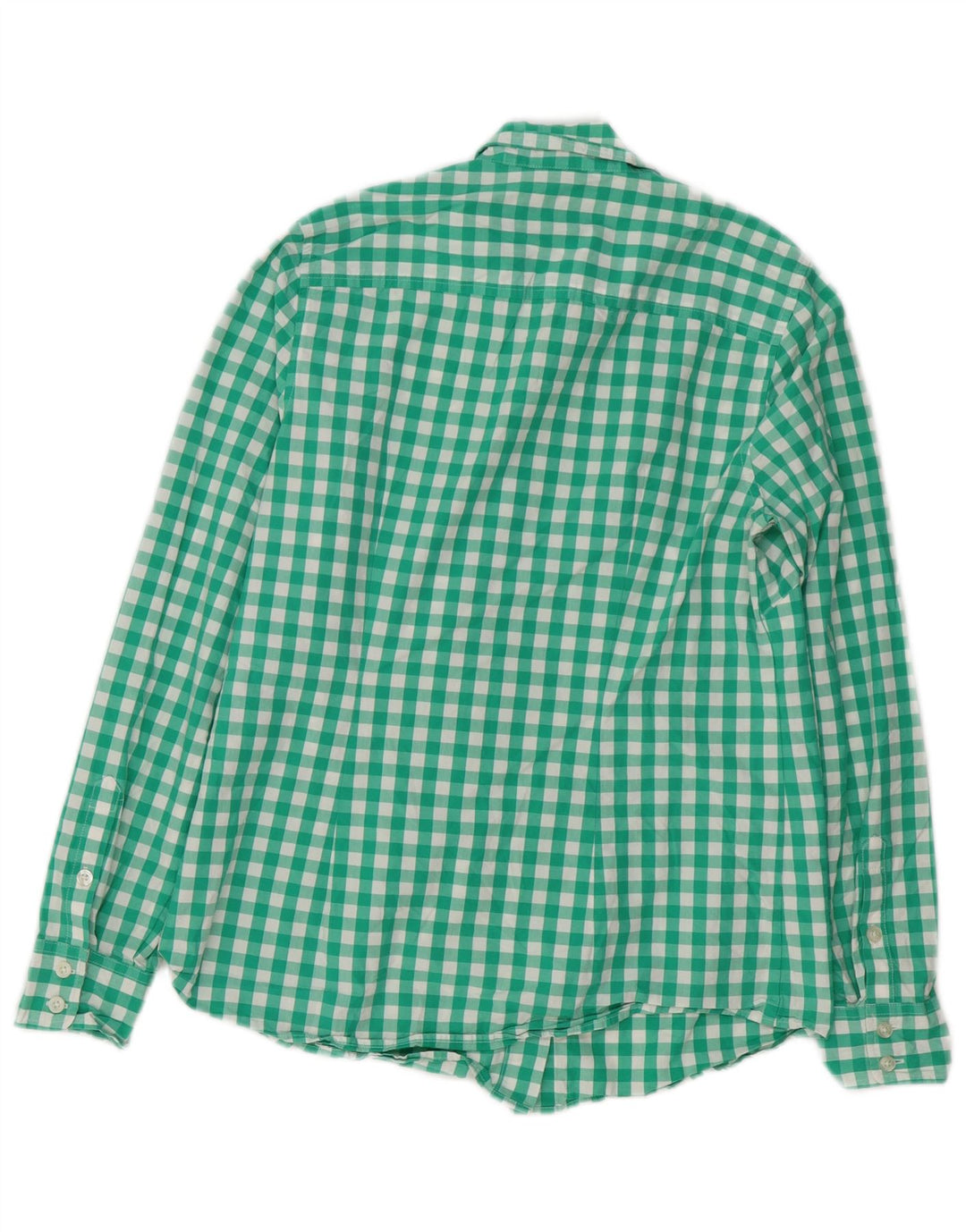 Camisa feminina VINEYARD VINES EUA 6 algodão guingão verde médio