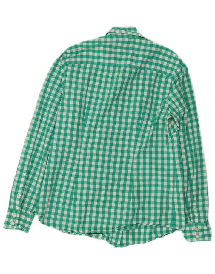 Camisa feminina VINEYARD VINES EUA 6 algodão guingão verde médio