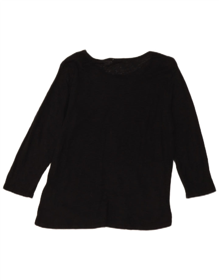 Top feminino Zara manga comprida UK 14 grande preto
