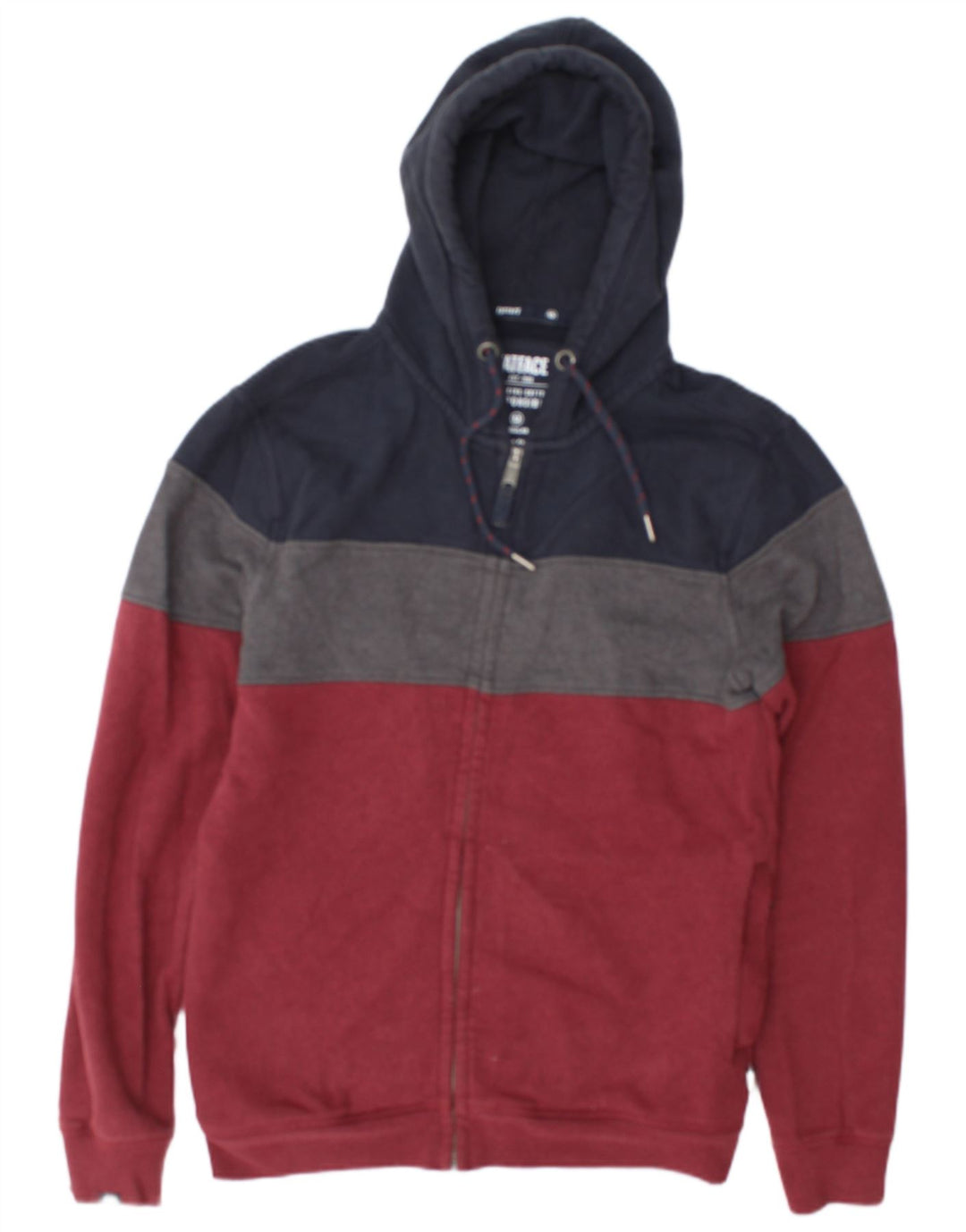 Suéter masculino com capuz e zíper Fat Face, algodão colorblock médio multicolorido