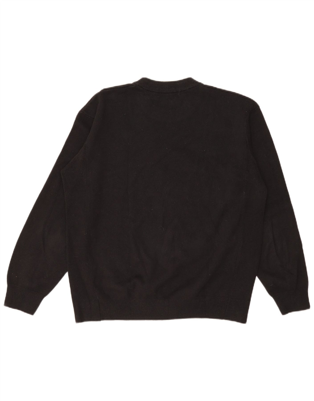 Suéter masculino Zara com gola redonda, grande algodão preto