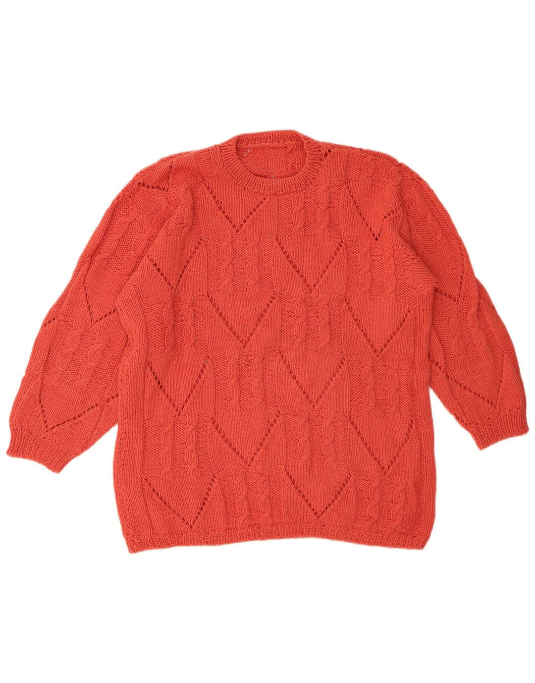 Suéter feminino VINTAGE com gola redonda UK 18 XL vermelho