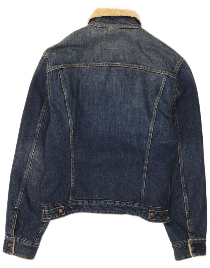 Jaqueta jeans masculina Sherpa Levi's UK 38 algodão azul médio