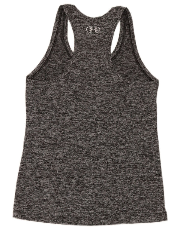 Colete feminino Under Armour Heat Gear Top UK 10 pequeno cinza manchado