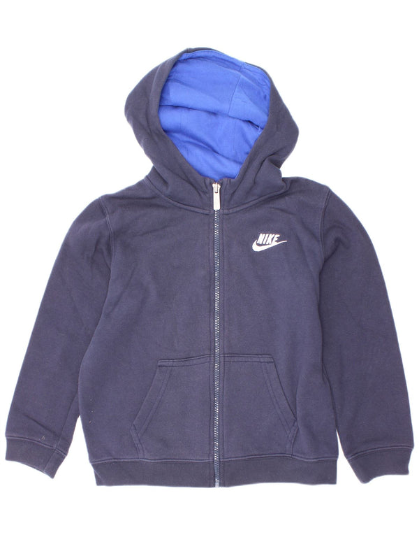 Suéter Nike Boys Zip com capuz 6-7 anos grande algodão azul marinho