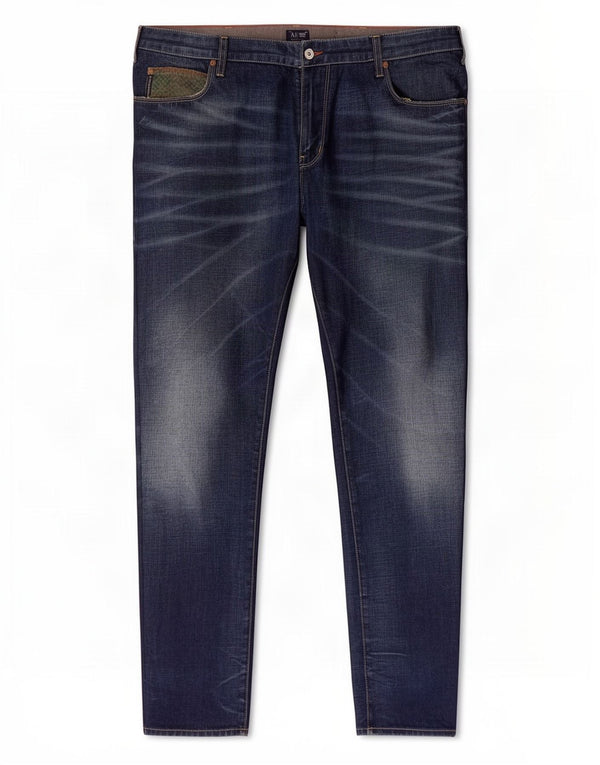 Armani Masculino J45 Regular Slim Jeans W40 L34 Azul Algodão