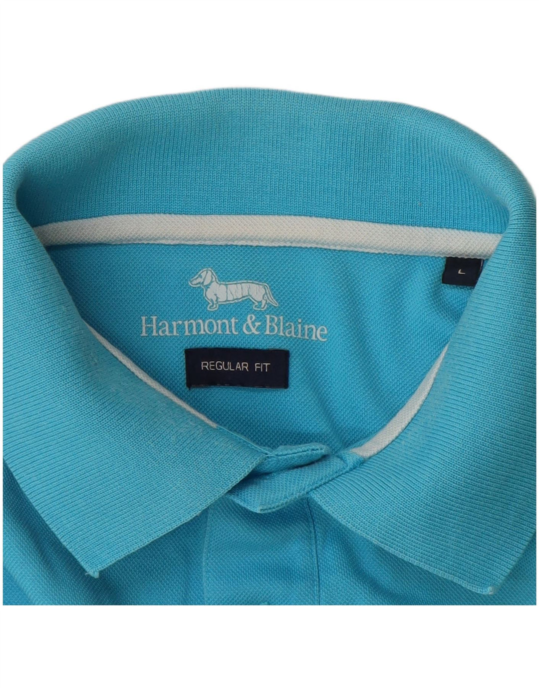 Camisa polo masculina de ajuste regular HARMONT & BLAINE grande algodão azul