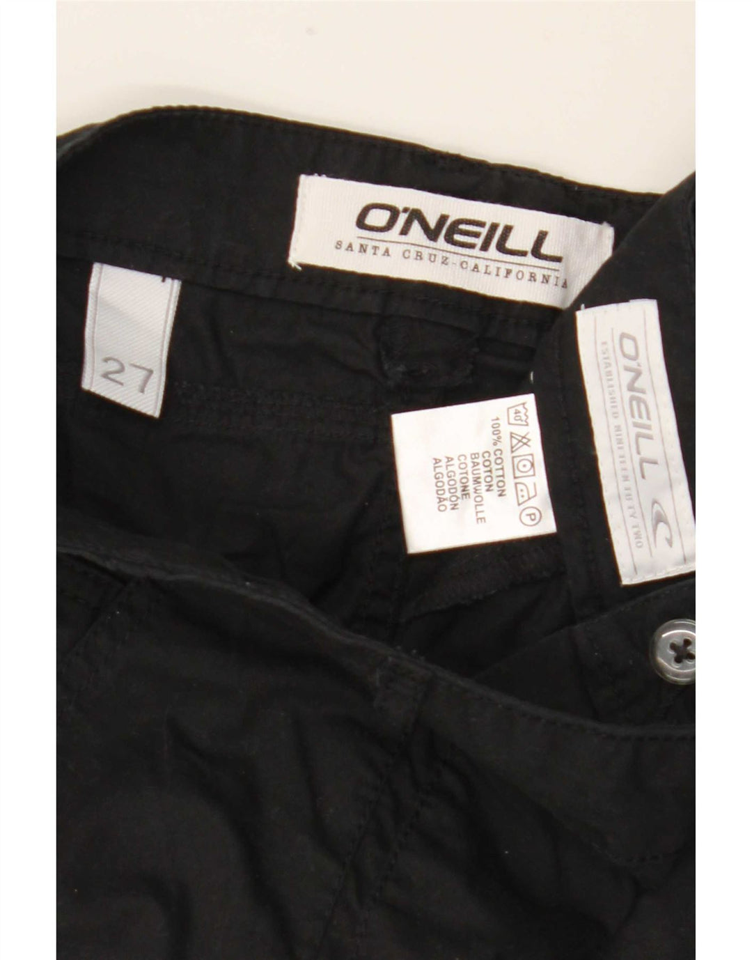 O'Neill Mens Chino Shorts W27 XS Algodão Preto