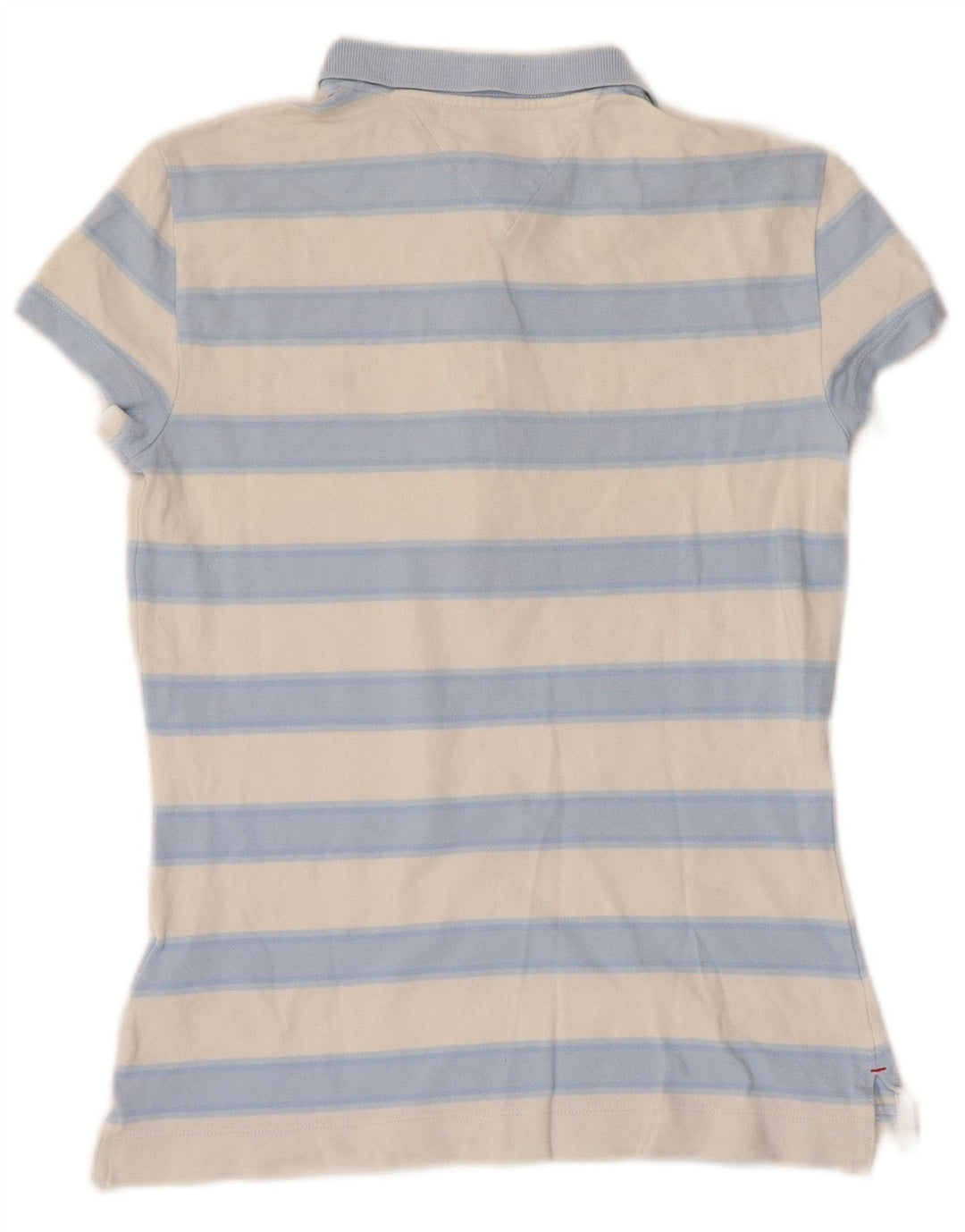 Camisa polo feminina TOMMY HILFIGER Reino Unido 6 XS algodão listrado azul