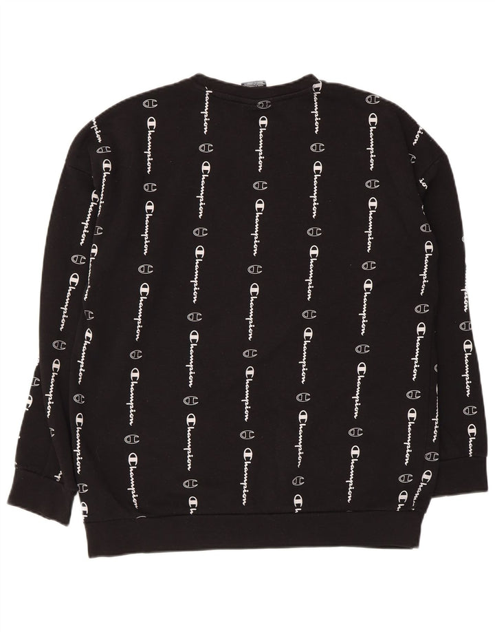 Suéter gráfico Champion Boys 13-14 anos XL preto algodão