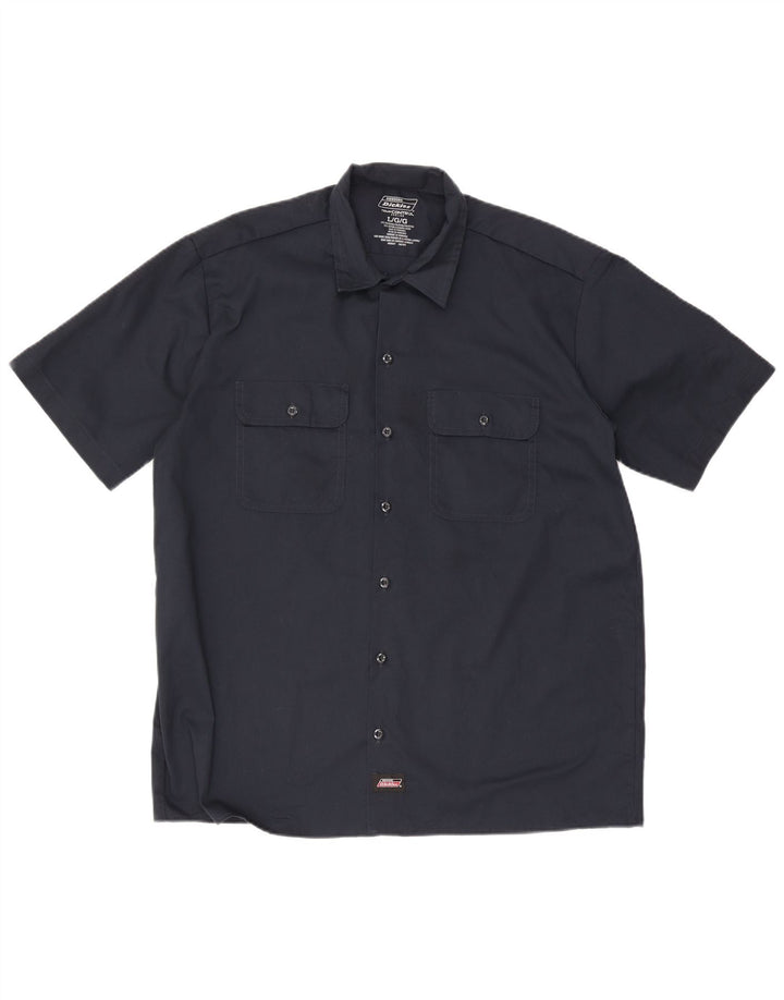 Camisa masculina de manga curta Dickies grande poliéster azul marinho