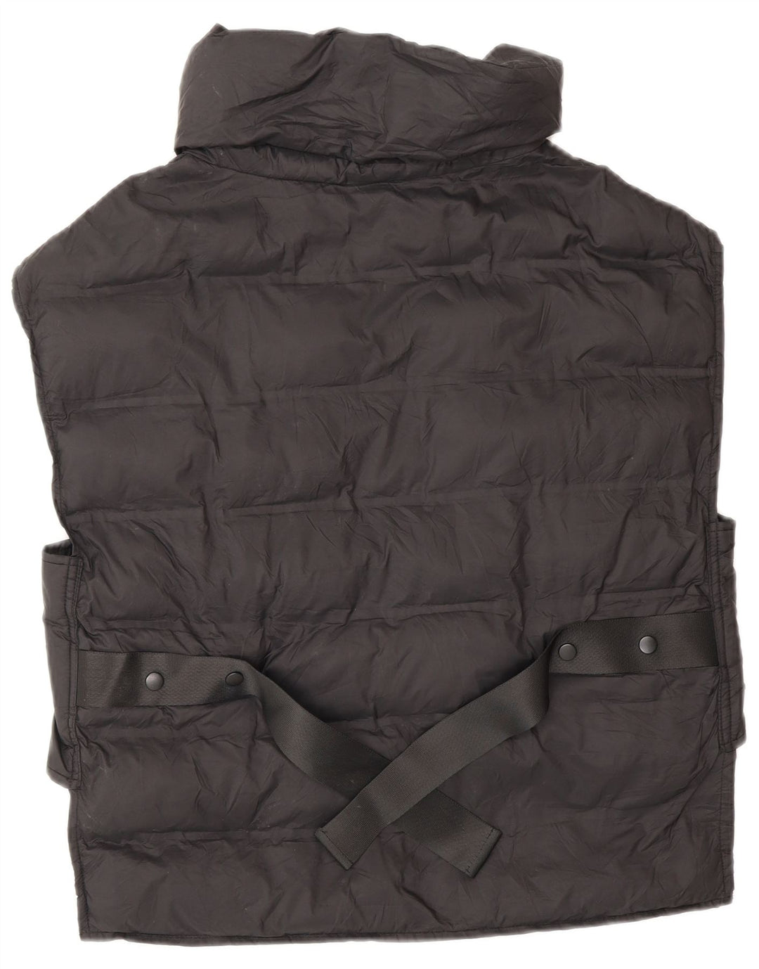 Zara Womens Oversized acolchoado Gilet UK 10 pequeno preto
