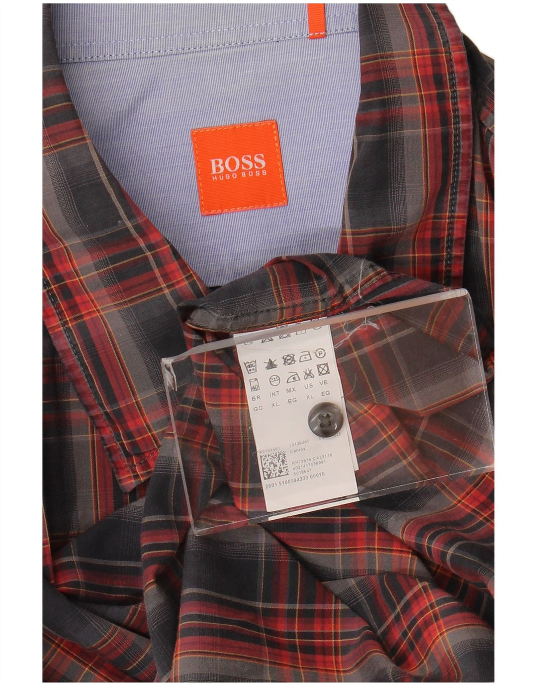 Camisa masculina Hugo Boss XL xadrez multicolorida