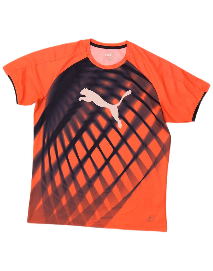 Puma Camiseta Masculina Graphic Top Médio Xadrez Laranja