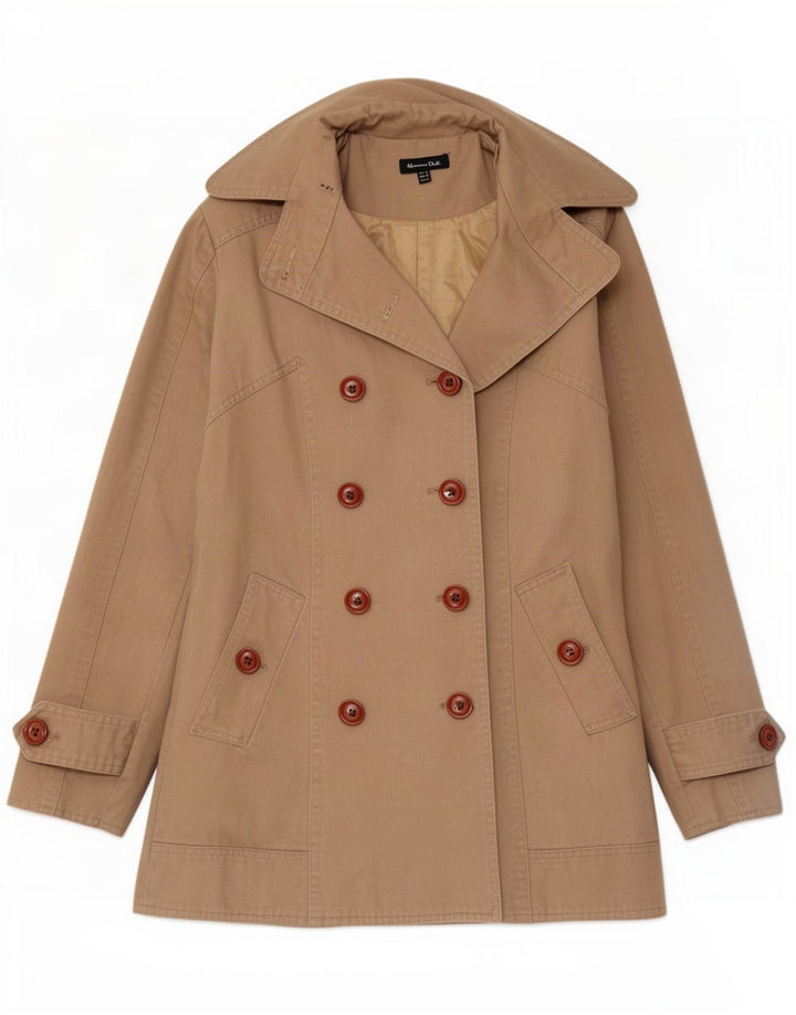 Trench Coat feminino Massimo Dutti Reino Unido 14 algodão bege médio