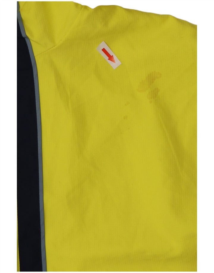 Adidas masculino pulôver com capuz jaqueta de chuva UK 36 pequeno amarelo colorblock