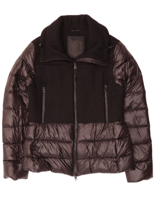 HOX Womens Padded Jacket UK 12 Medium Black Colourblock Polyester