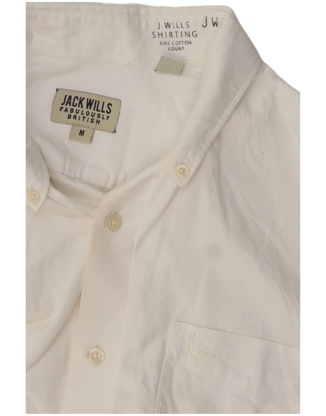 Camisa masculina Jack Wills médio algodão branco