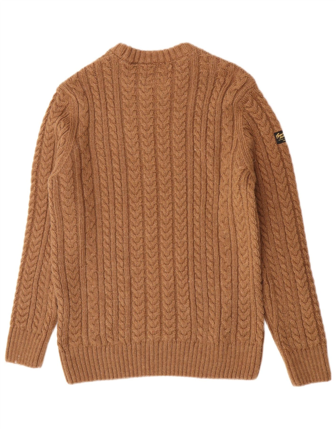 Suéter masculino Superdry com gola redonda grande acrílico marrom