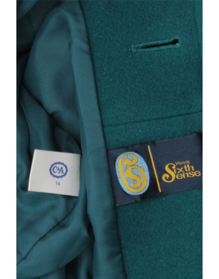 Casaco feminino com peito duplo Your Sixth Sense US 14 XL verde lã nova