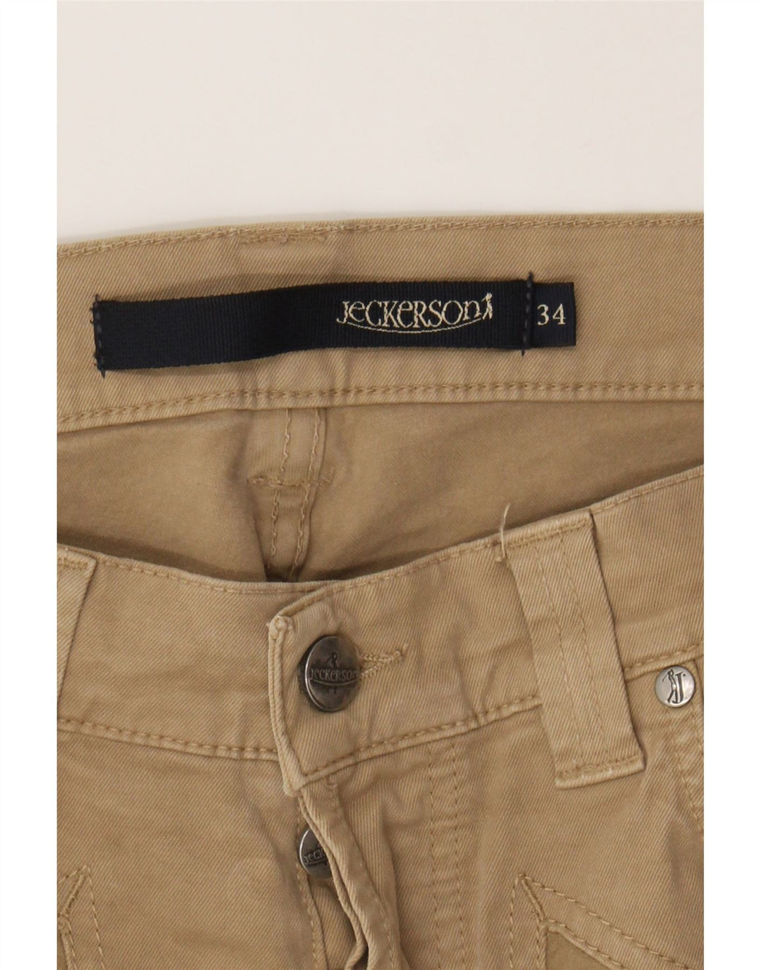 JECKERSON Mens Straight Casual Trousers W34 L30 Brown Cotton Vintage Jeckerson and Second-Hand Jeckerson from Messina Hembry 
