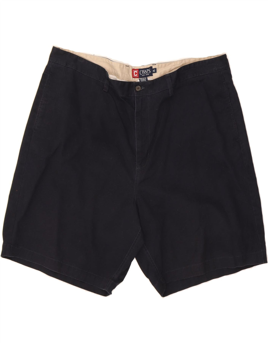 CHAPS Mens Chino Shorts W42 2XL Navy Blue Cotton Vintage Chaps and Second-Hand Chaps from Messina Hembry 