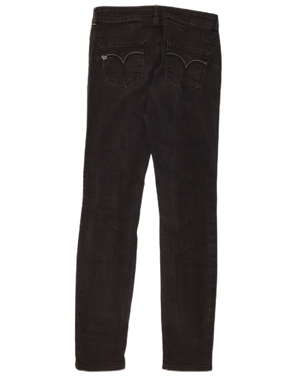 Twin-Set feminino jeans skinny W27 L30 algodão floral preto