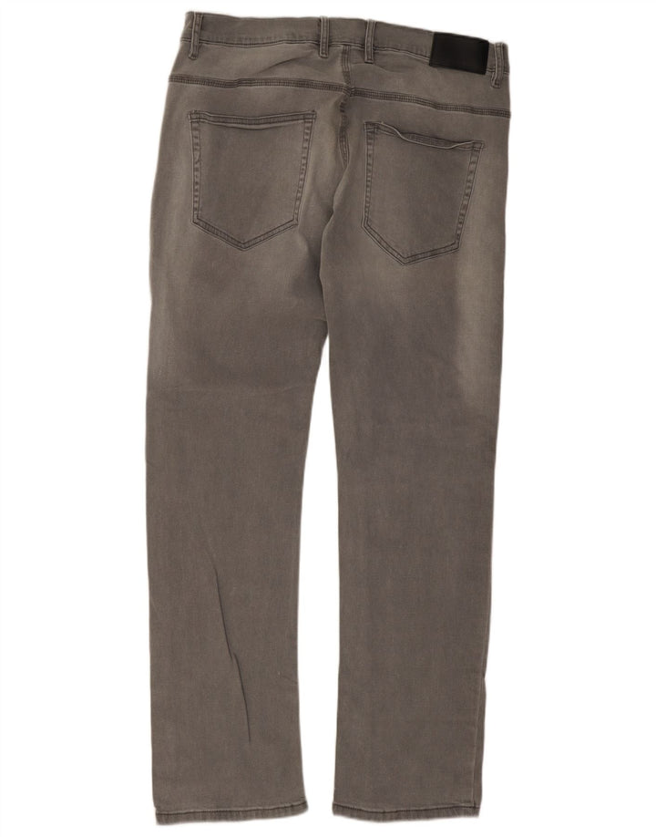 French Connection Mens Slim Jeans W36 L32 Algodão Cinza