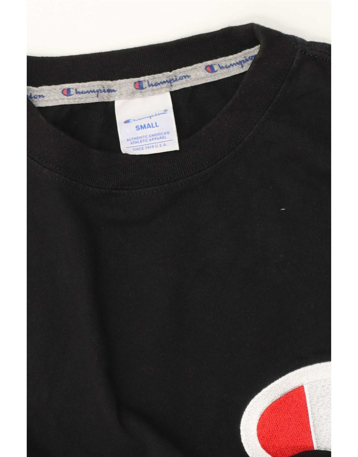 Camiseta masculina gráfica Champion pequena preta