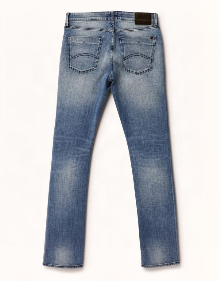 Tommy Hilfiger Masculino Slim Jeans W34 L34 Azul Algodão