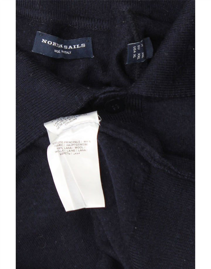Suéter masculino North Sails com gola polo XL Lã azul marinho