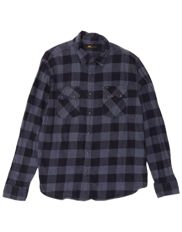 Camisa masculina de flanela Lee Regular Fit XL azul marinho algodão guingão