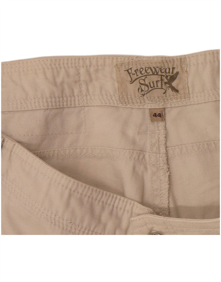 Shorts cargo masculino vintage IT 44 XS W34 algodão branco