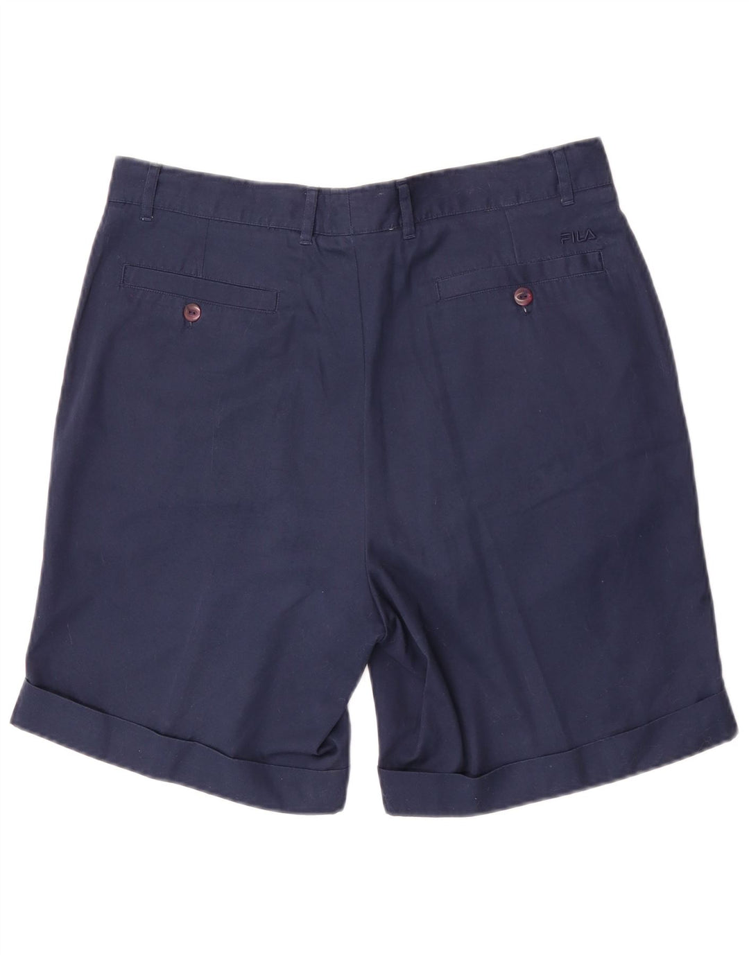 Shorts Chino Feminino Fila W34 Grande Algodão Azul Marinho